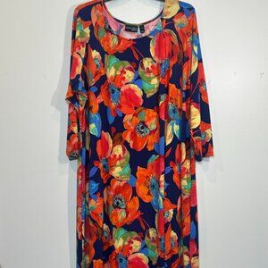 Attitudes by Renee Maxi Dress Floral Tropical Print Size 4XP